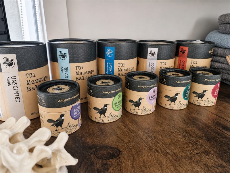 Massage balms used in the BodyGood clinic